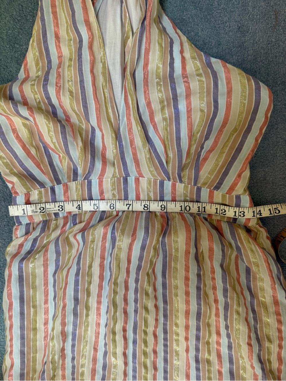Boden Striped V-Neck Sleeveless Maxi Dress - Pastel Multi Colors - Picture 8 of 16
